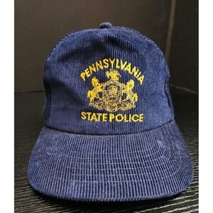 vintage Pennsylvania PA State Police‎ Embroidered Snapback Corduroy Hat Cap